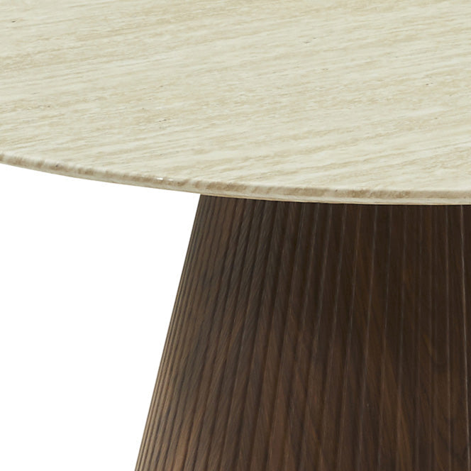 Milan Walnut Wood & Marble Dining Table by Berkeley Designs