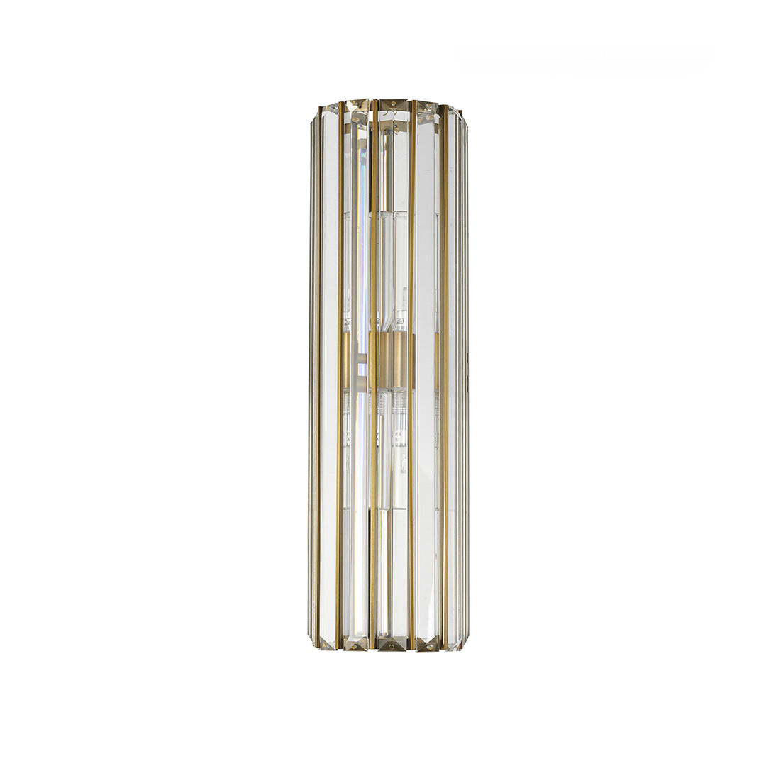 Reagan Antique Brass Bathroom Wall Light with Crystal Shade by RV Astley