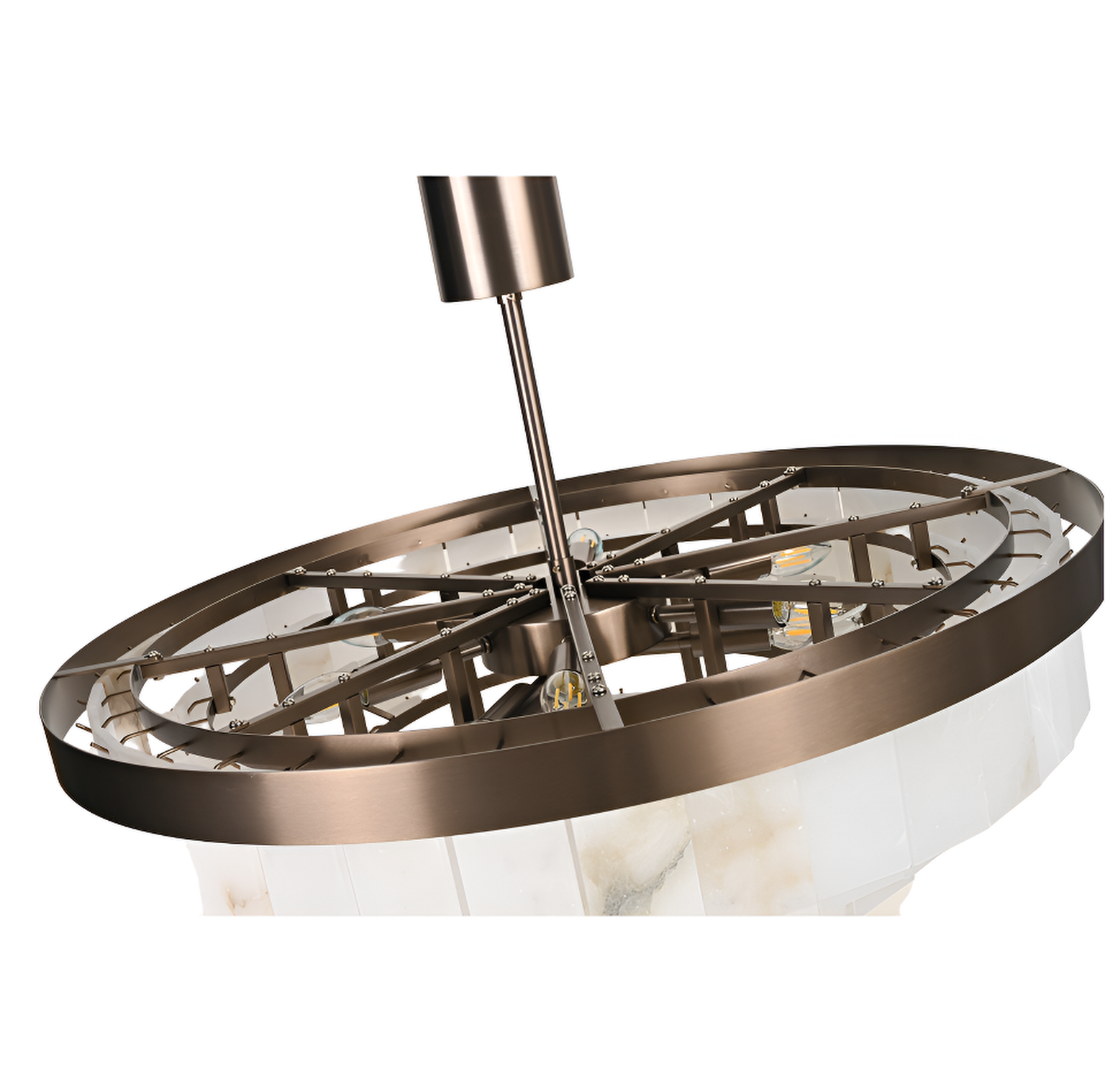 Mayfair Bronze & Alabaster Pendant 80cm by Luxe Collection