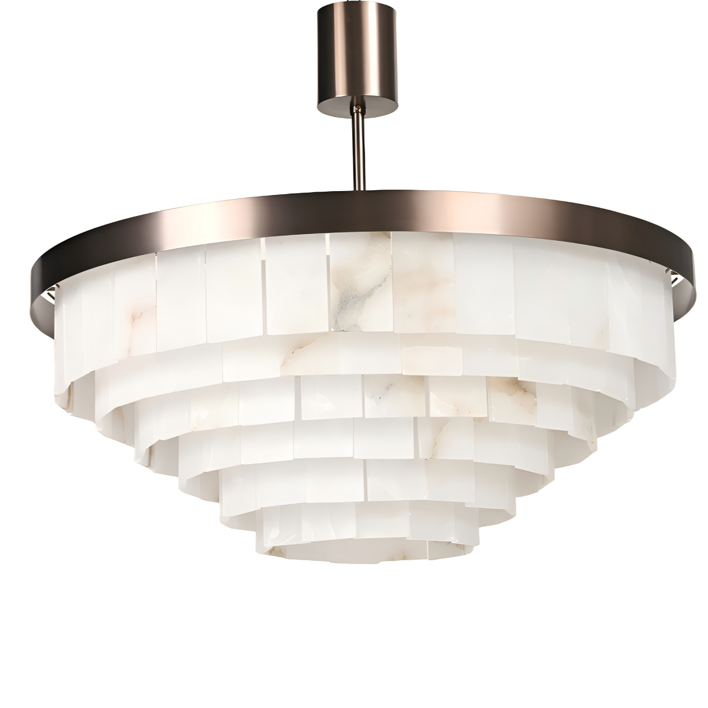 Mayfair Bronze & Alabaster Pendant 80cm by Luxe Collection