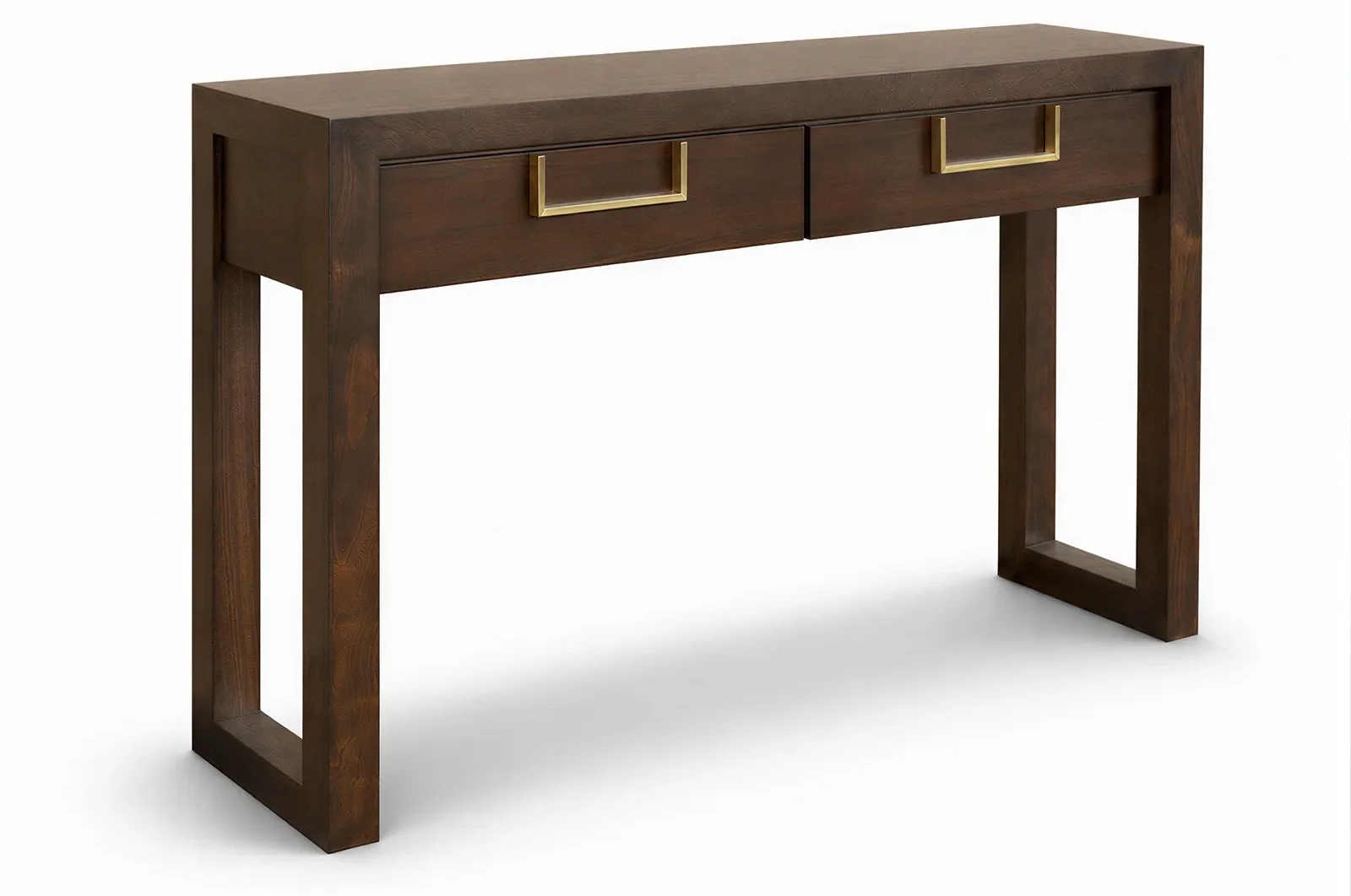 Lucca Walnut & Brass Console Table by Berkeley Designs