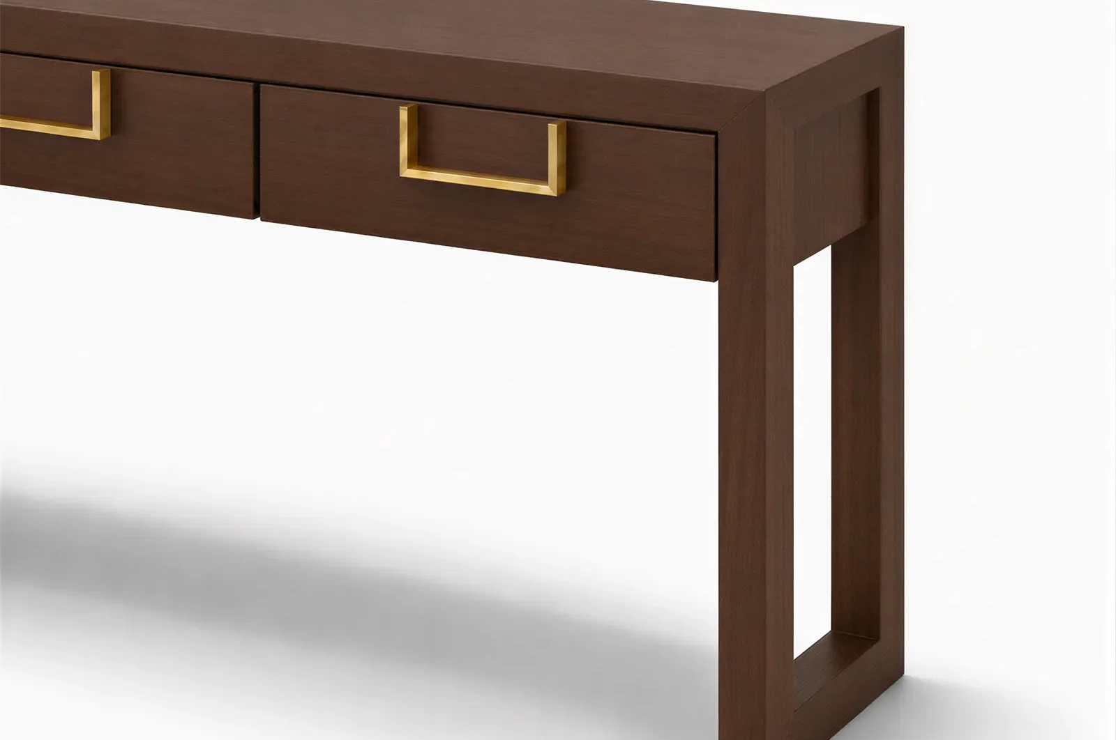 Lucca Walnut & Brass Console Table by Berkeley Designs