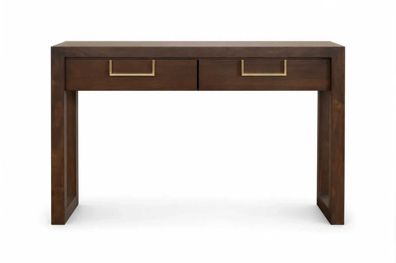 Lucca Walnut & Brass Console Table by Berkeley Designs