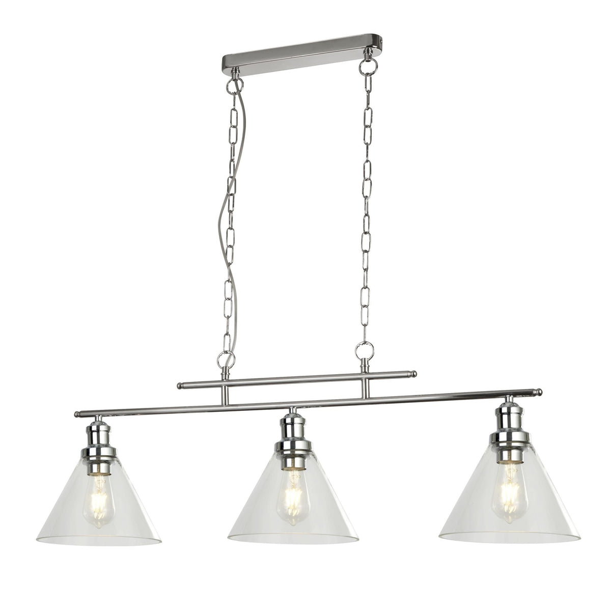 Pyramid Chrome 3 Light Ceiling Pendant Light – Cp Lighting