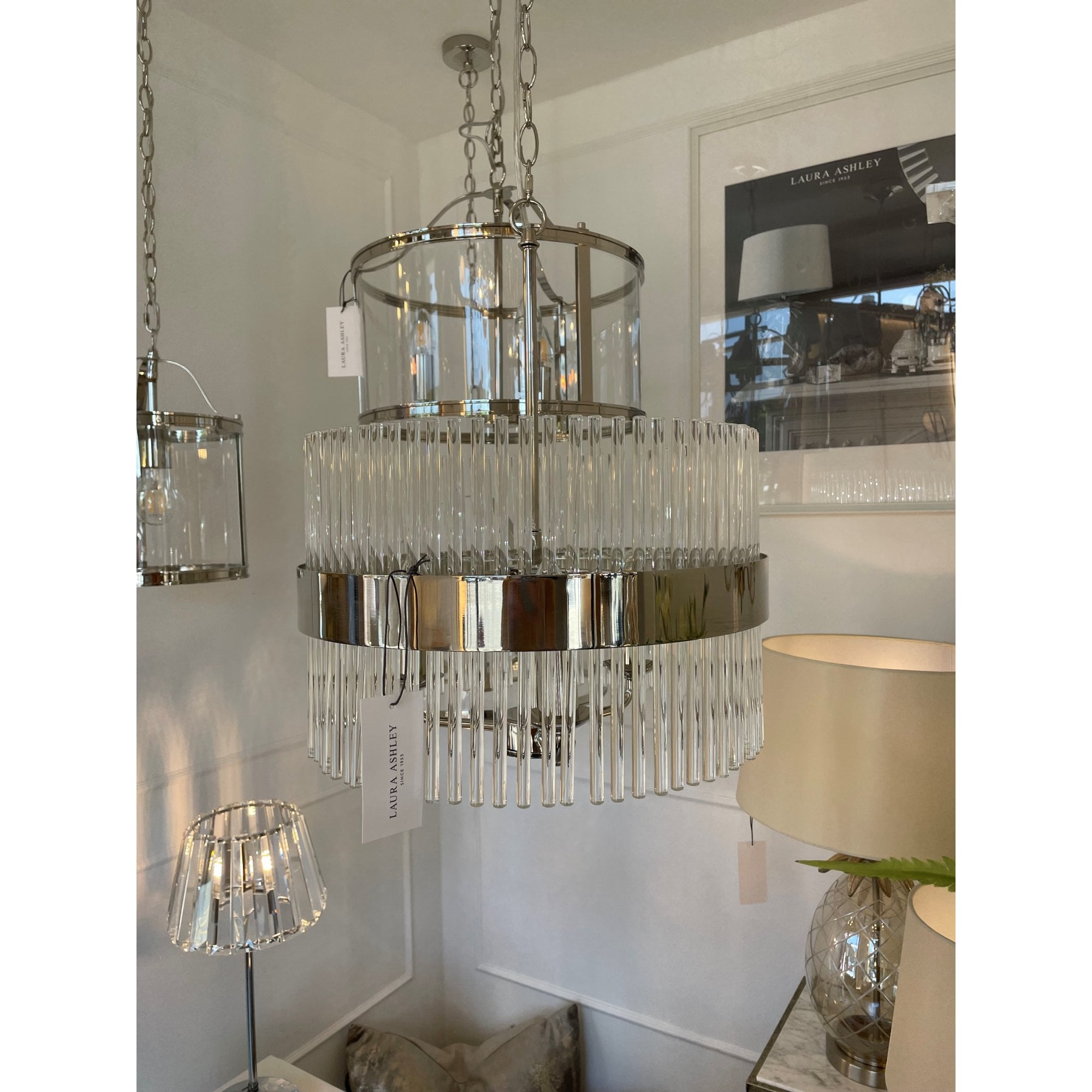 Alexa Polished Nickel 3 Light Glass Pendant Light – Cp Lighting