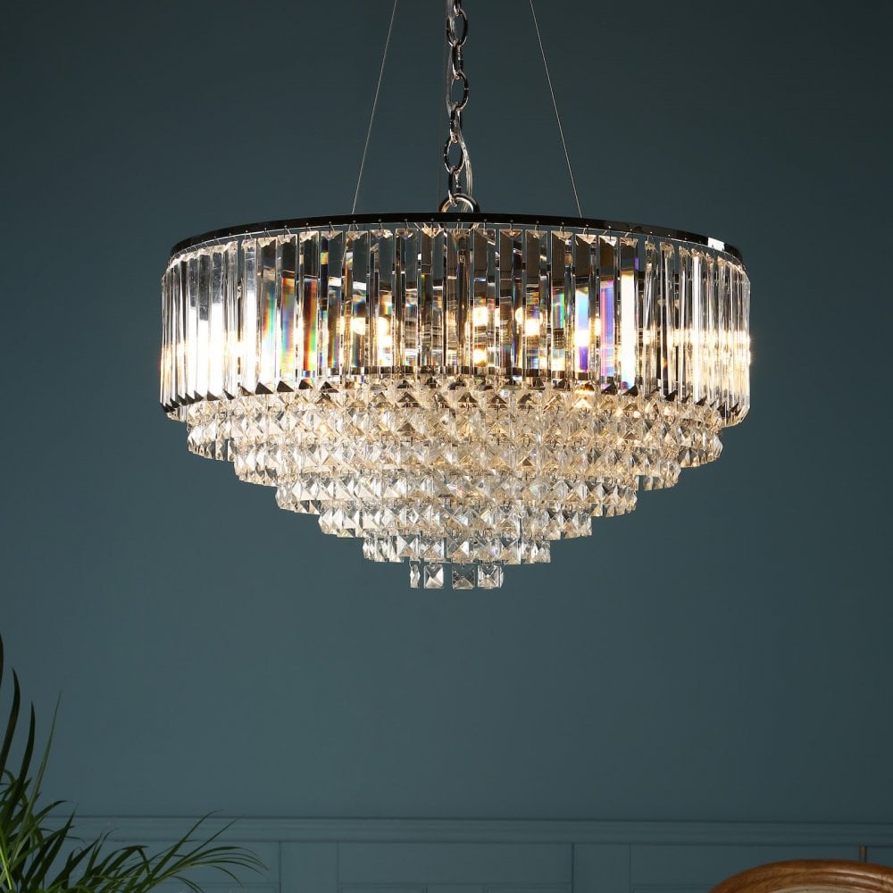 Vienna Polished Chrome 9 Light Crystal Chandelier – Cp Lighting