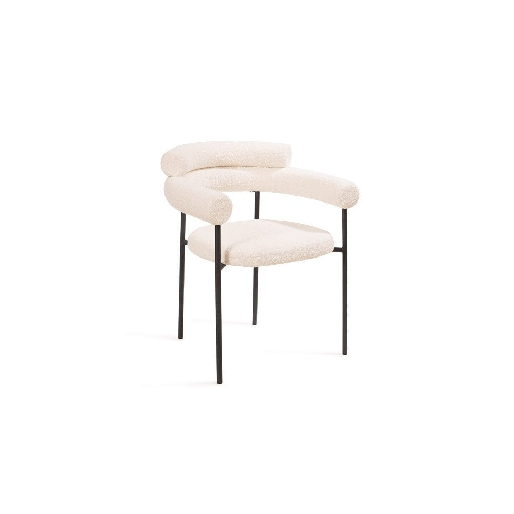 Alita Polar Bouclé Dining Chair with Black Legs by Tommy Franks
