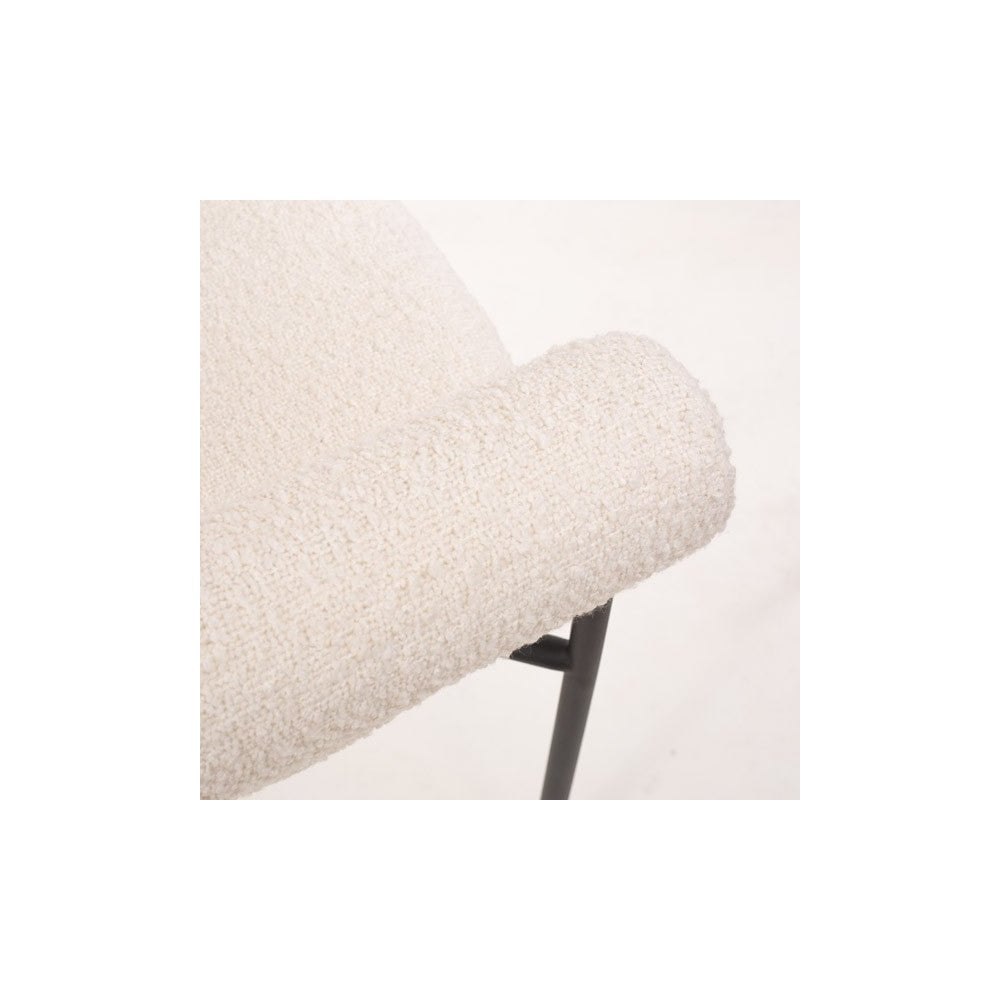 Alita Polar Bouclé Dining Chair with Black Legs by Tommy Franks