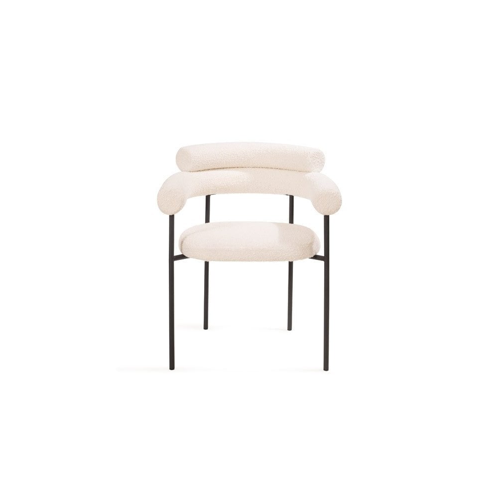Alita Polar Bouclé Dining Chair with Black Legs by Tommy Franks