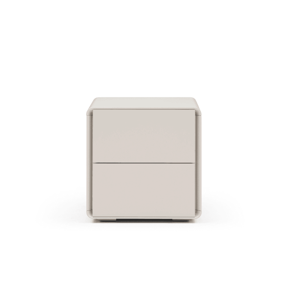 Kota Matte Beige Bedside Table by Tommy Franks