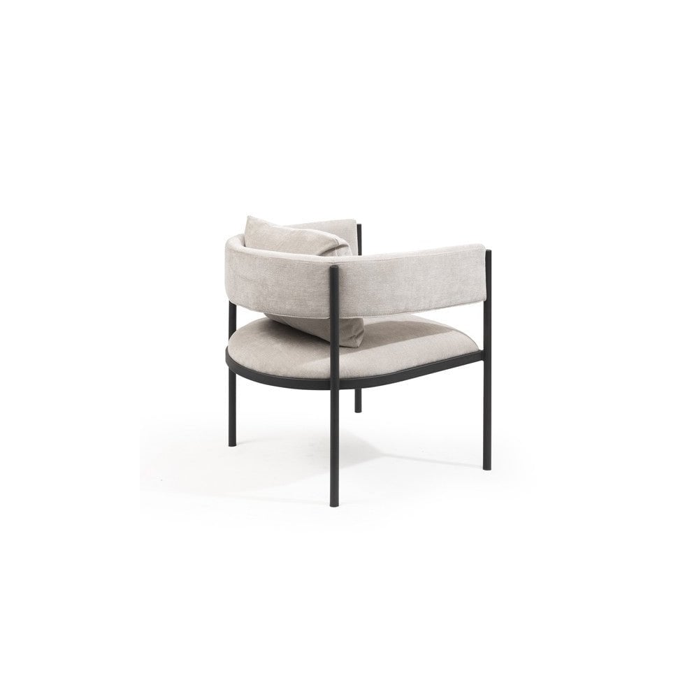 Envie Grey Beige Fabric Lounge Chair by Tommy Franks