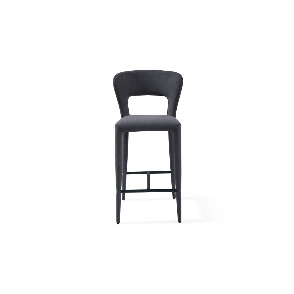 Pari I Luxe Cinder Grey Bar Stool by Tommy Franks