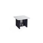 Lexington Side Table Matte White Marble Top & Black Steel Legs by Tommy Franks