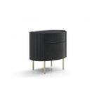 Lantine Black Oak & Brass Bedside Table by Tommy Franks
