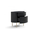 Lantine Black Oak & Brass Bedside Table by Tommy Franks