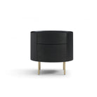 Lantine Black Oak & Brass Bedside Table by Tommy Franks