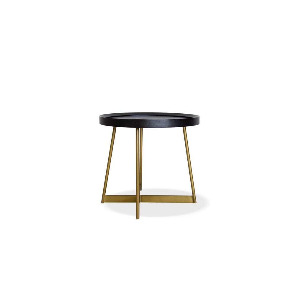 Lane Smoke Oak Gold Side Table by Tommy Franks