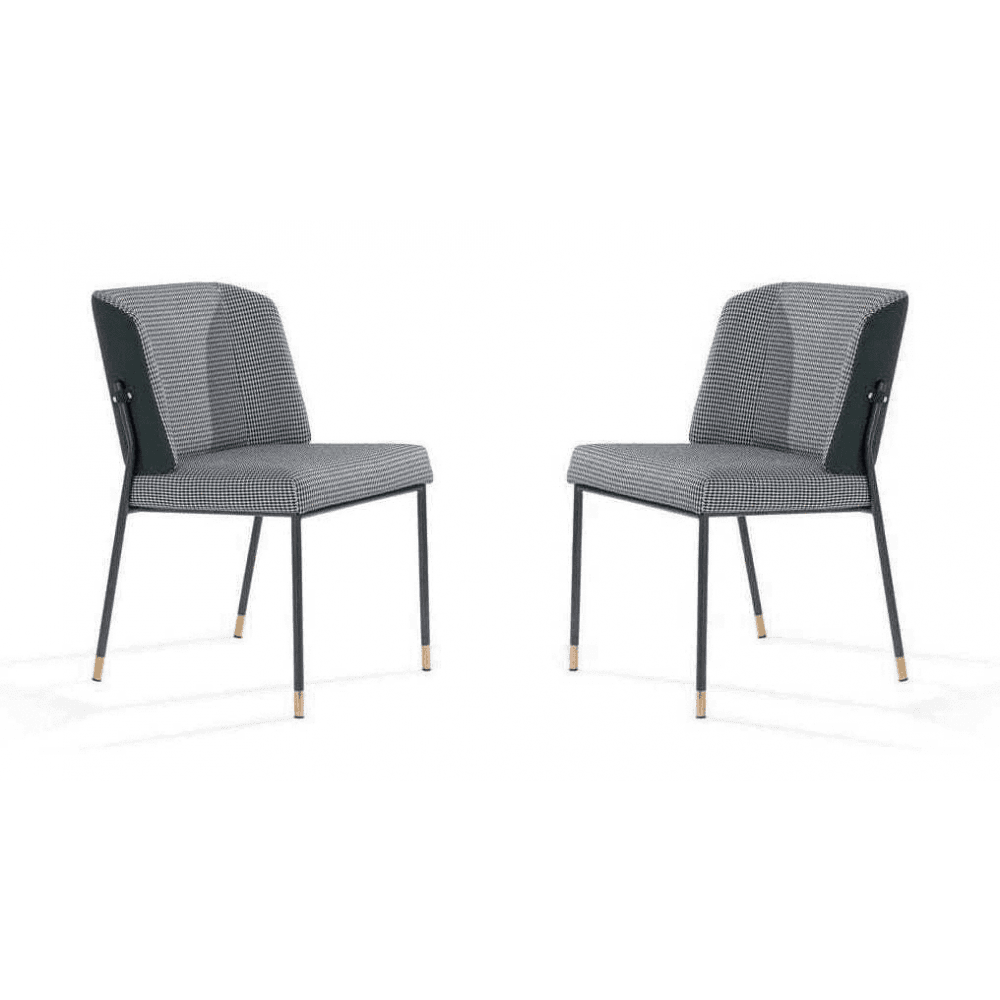 Victor Dining Chair Houndstooth Set of 2 by Tommy Franks