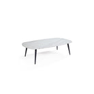 Niah Coffee Table Jazz White Marble Top by Tommy Franks