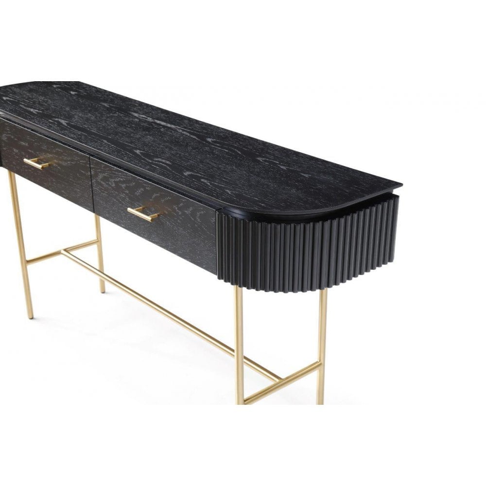 Lantine Matte Black Oak Console Table by Tommy Franks