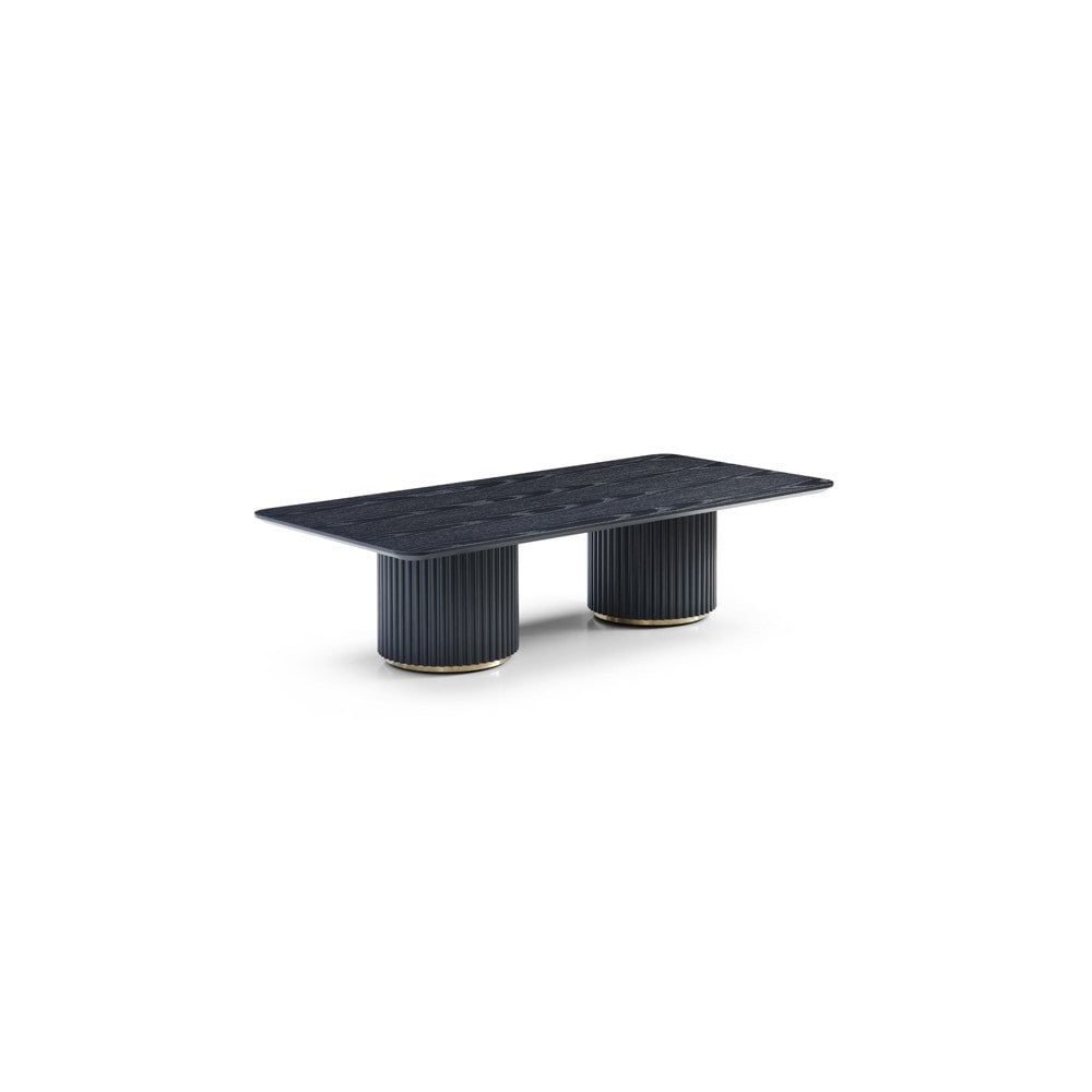 Lantine Coffee Table Black Oak & Brass by Tommy Franks