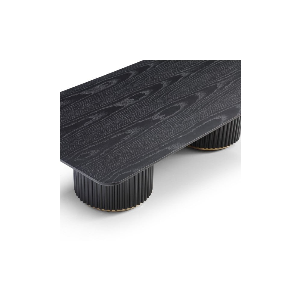 Lantine Coffee Table Black Oak & Brass by Tommy Franks