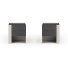 Tunica Taupe Pair of Bedside Tables by Tommy Franks