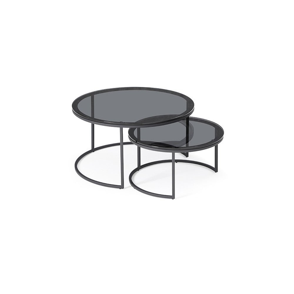 Wheel Large Glass Coffee Table by Tommy Franks