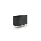 Lantine Black Oak & Brass 2 Door Cabinet by Tommy Franks