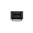 Lantine Black Oak & Brass 2 Door Cabinet by Tommy Franks