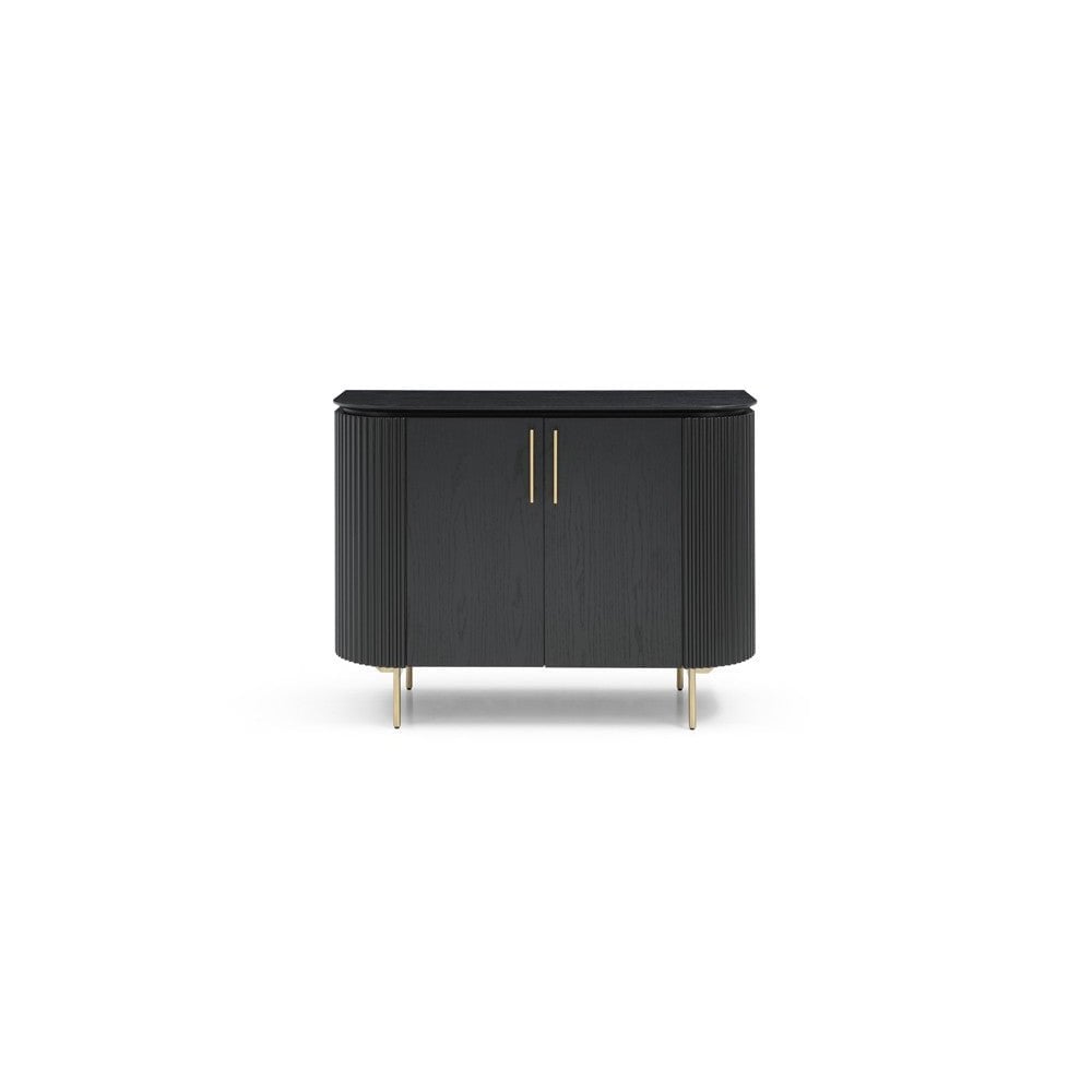 Lantine Black Oak & Brass 2 Door Cabinet by Tommy Franks