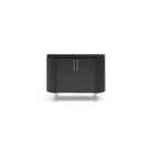 Lantine Black Oak & Brass 2 Door Cabinet by Tommy Franks