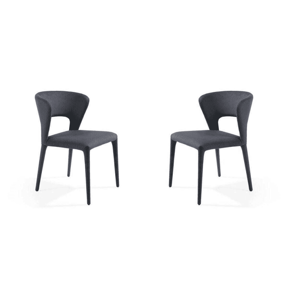 Pari I Luxe Cinder Grey Dining Chair Set of 2 by Tommy Franks