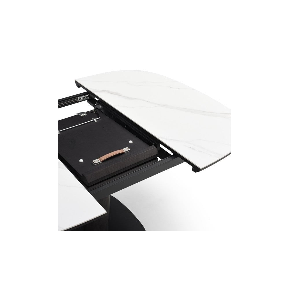 Vita White Ceramic Extension Dining Table by Tommy Franks