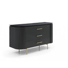 Lantine Black Oak & Brass Chest of Drawers by Tommy Franks