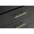 Lantine Black Oak & Brass Chest of Drawers by Tommy Franks