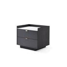 Saviour White Marble & Grey Wash Oak Bedside Table by Tommy Franks