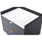 Saviour White Marble & Grey Wash Oak Bedside Table by Tommy Franks