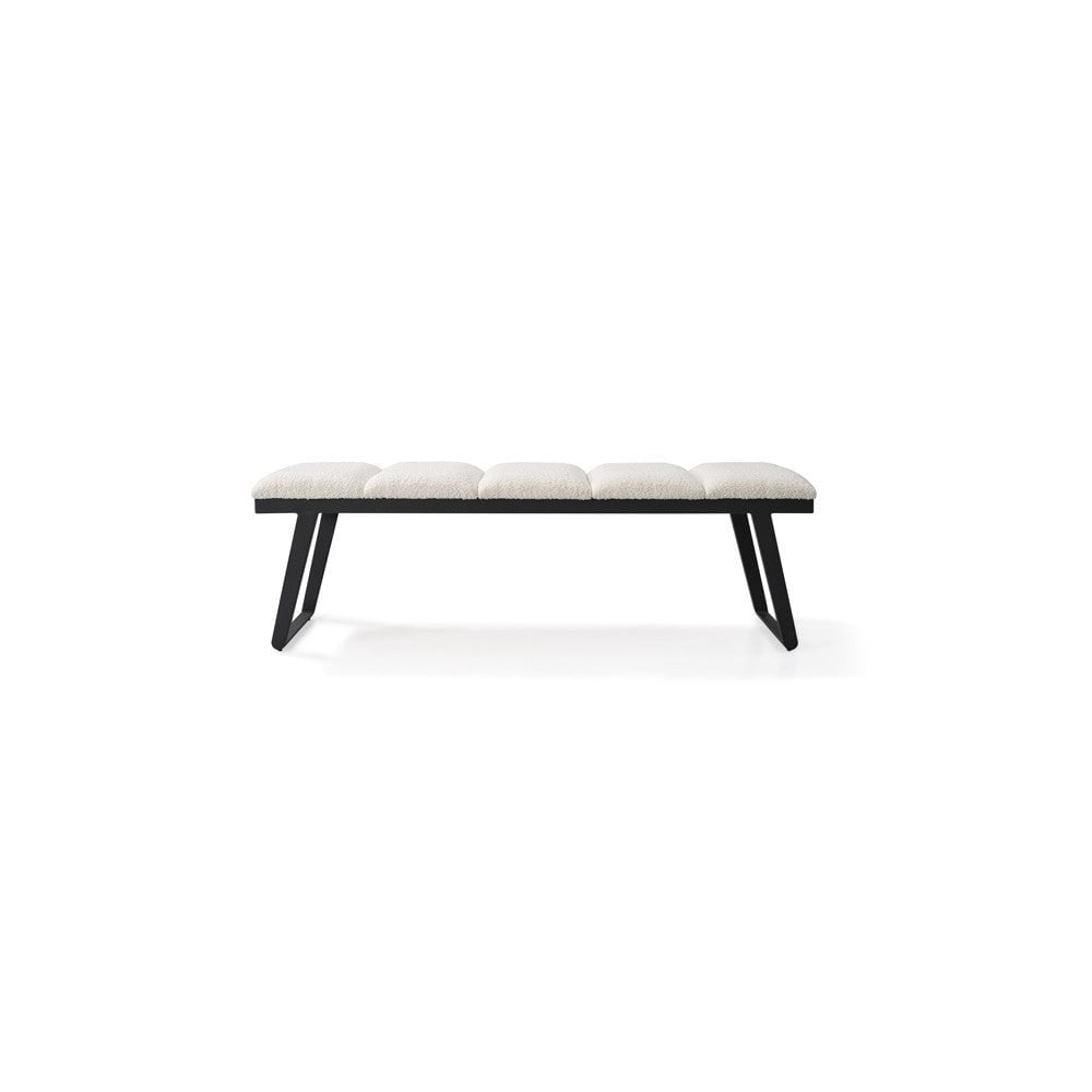 Ponce Chex Polar Bouclé Bench by Tommy Franks