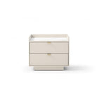 Saviour White Marble & Beige Bedside Table by Tommy Franks