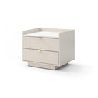 Saviour White Marble & Beige Bedside Table by Tommy Franks