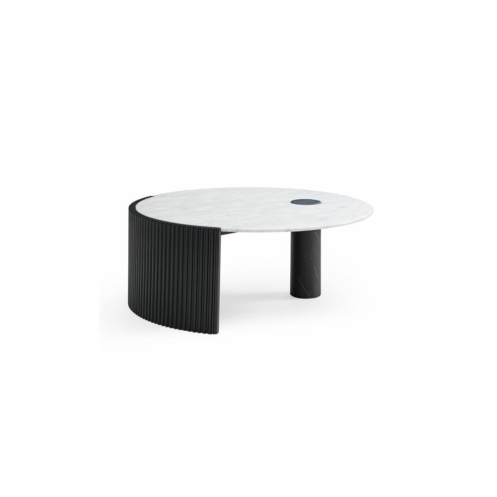 Salida Coffee Table Black & Matt Bianco Carrara Marble Top by Tommy Franks