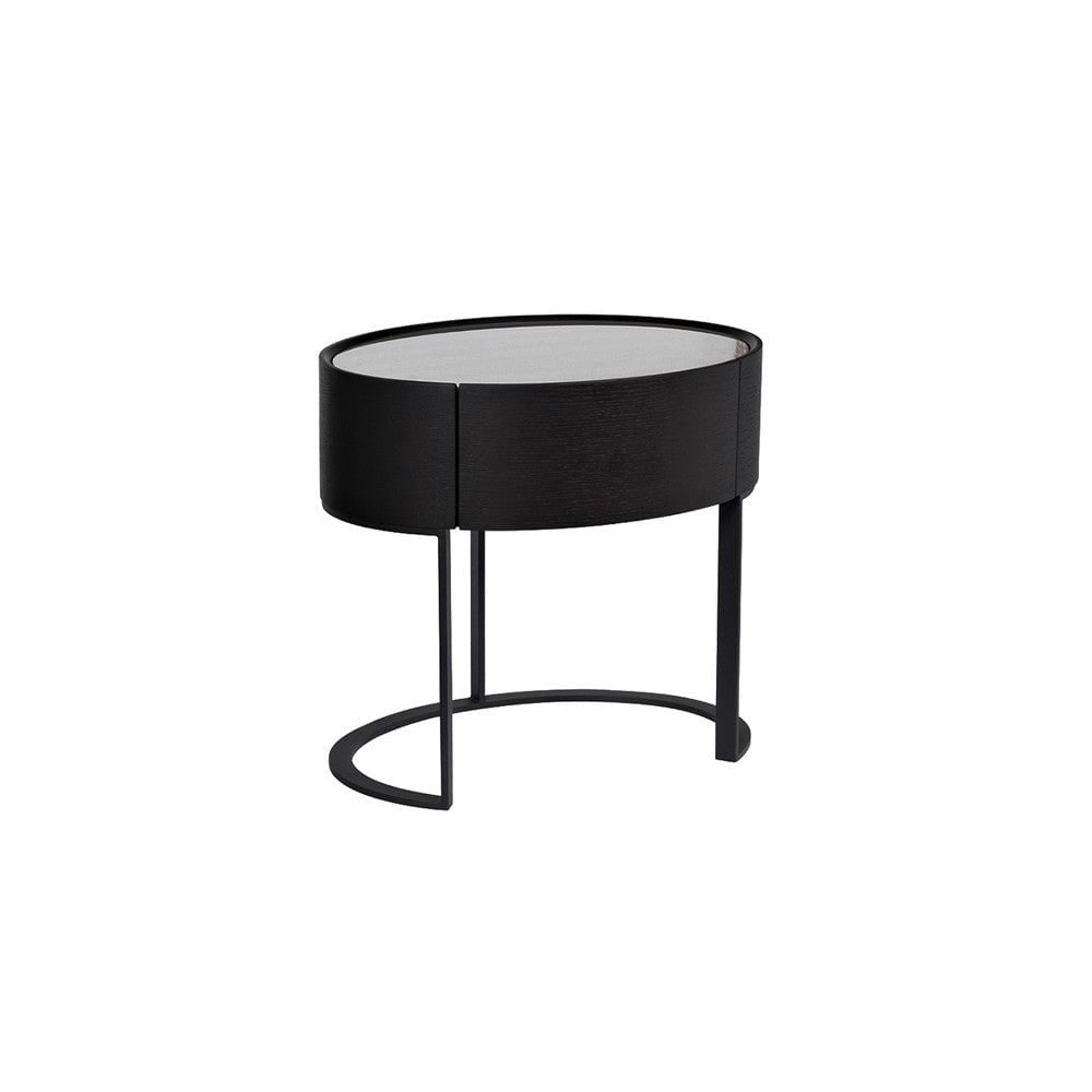 Verge Black Oak Bedside Table by Tommy Franks