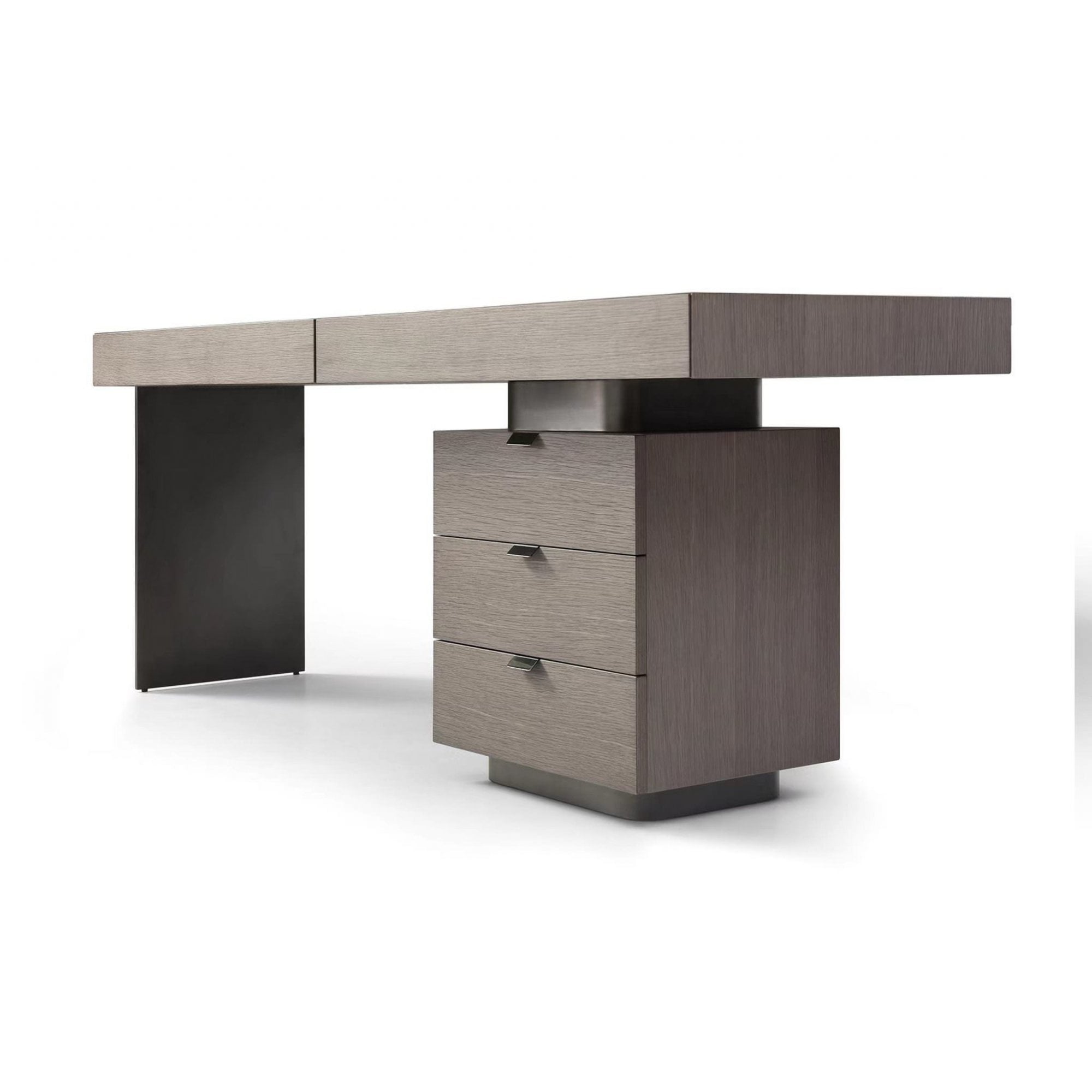 Oston Grey Desk with Right Hand Drawers by Tommy Franks