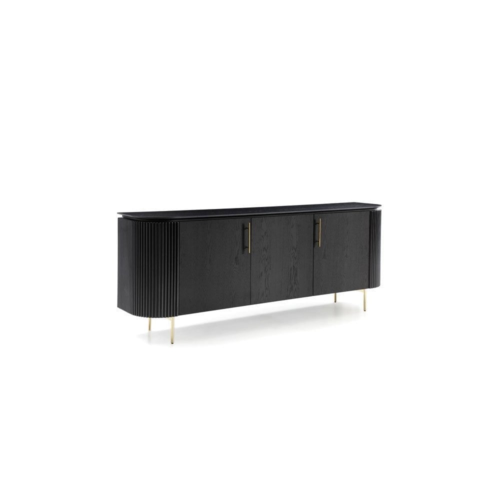 Lantine Black Oak & Brass Buffet by Tommy Franks
