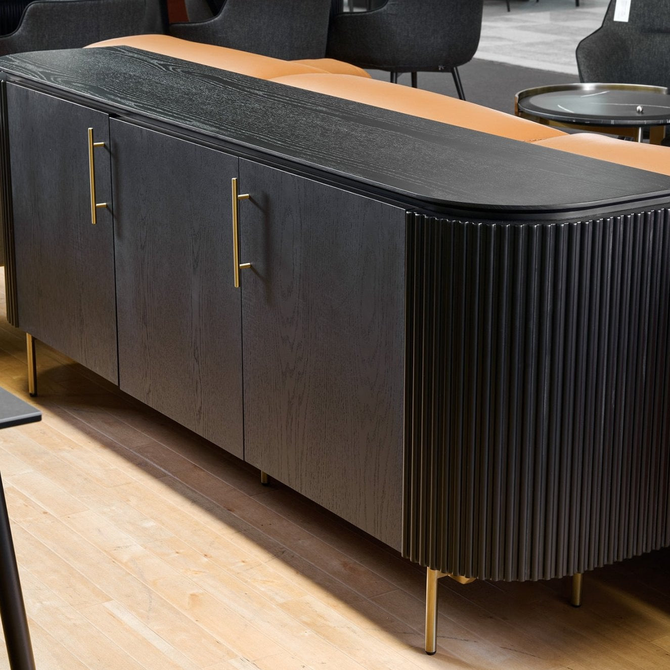 Lantine Black Oak & Brass Buffet by Tommy Franks