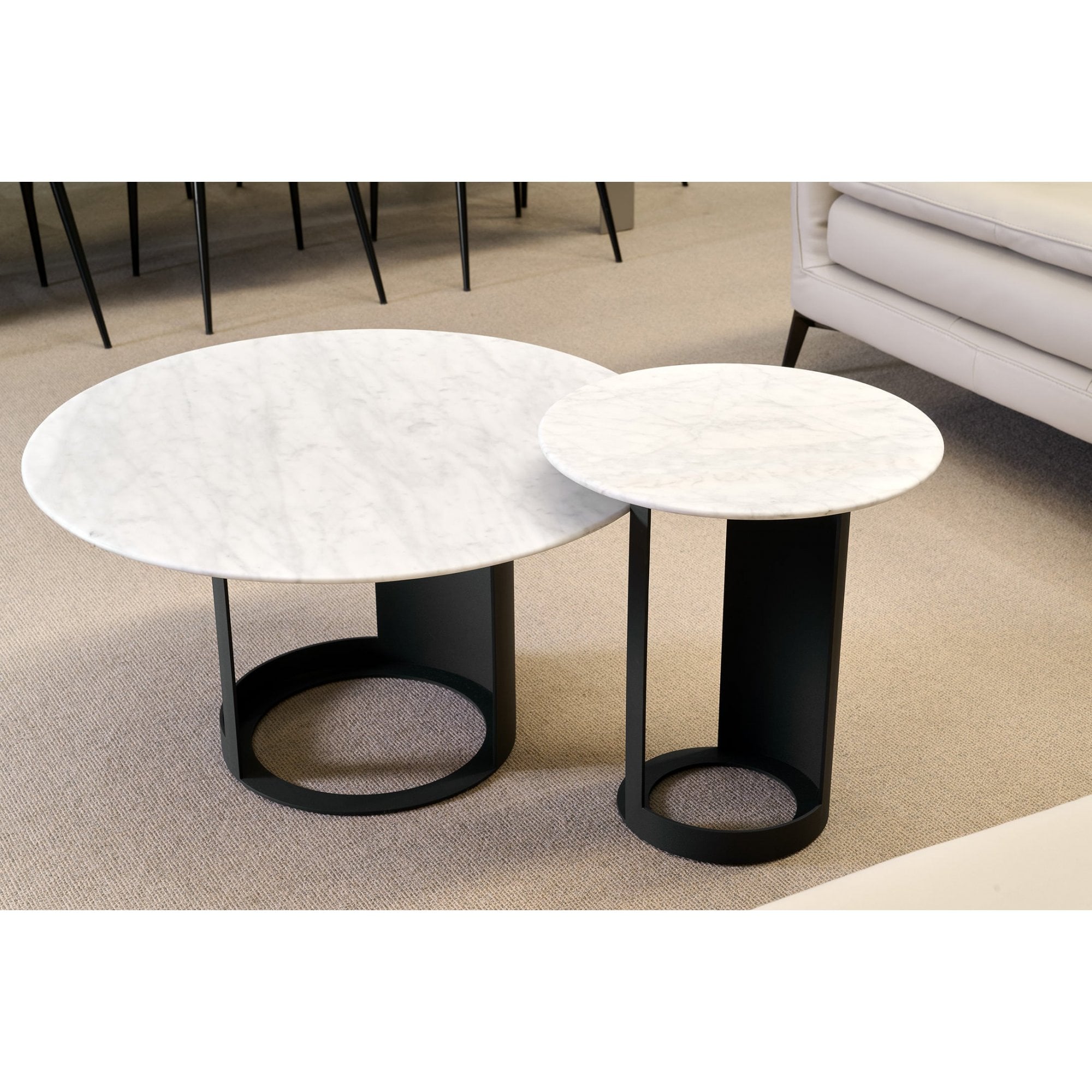 Alban Carrara White Side Table by Tommy Franks