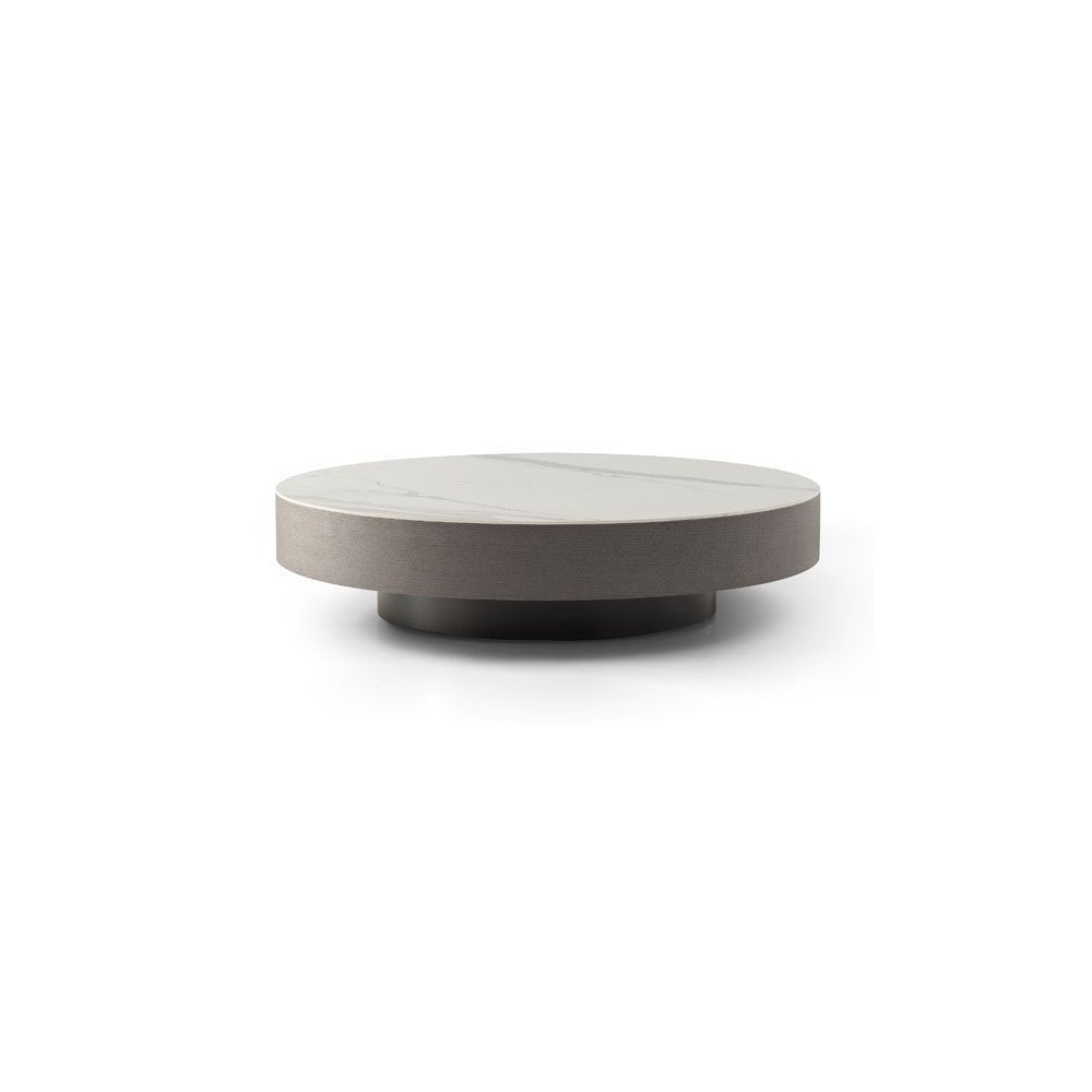 Coin Coffee Table Pewter Ceramic Top by Tommy Franks
