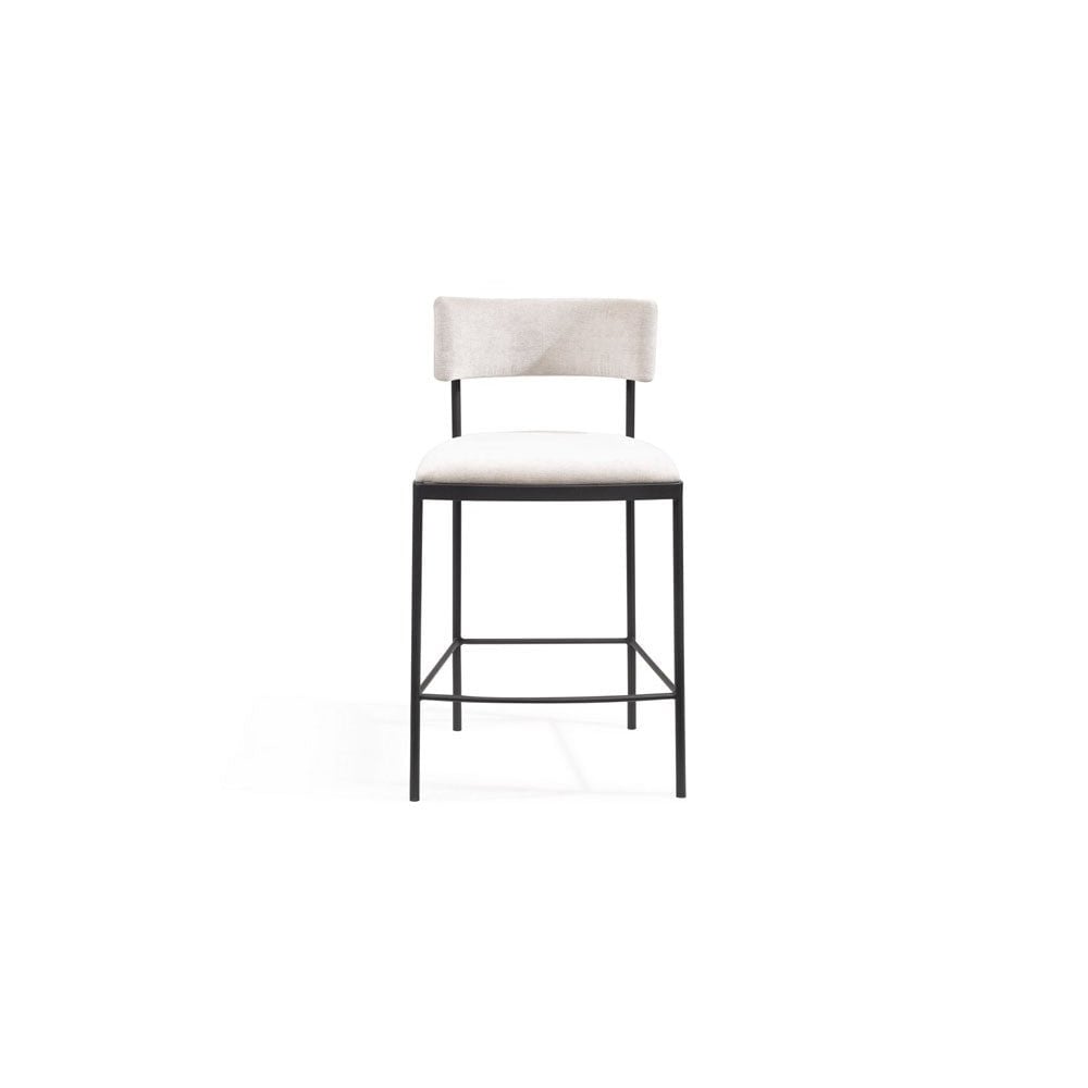 Envie Giselle Grey Beige Counter Bar Stool by Tommy Franks