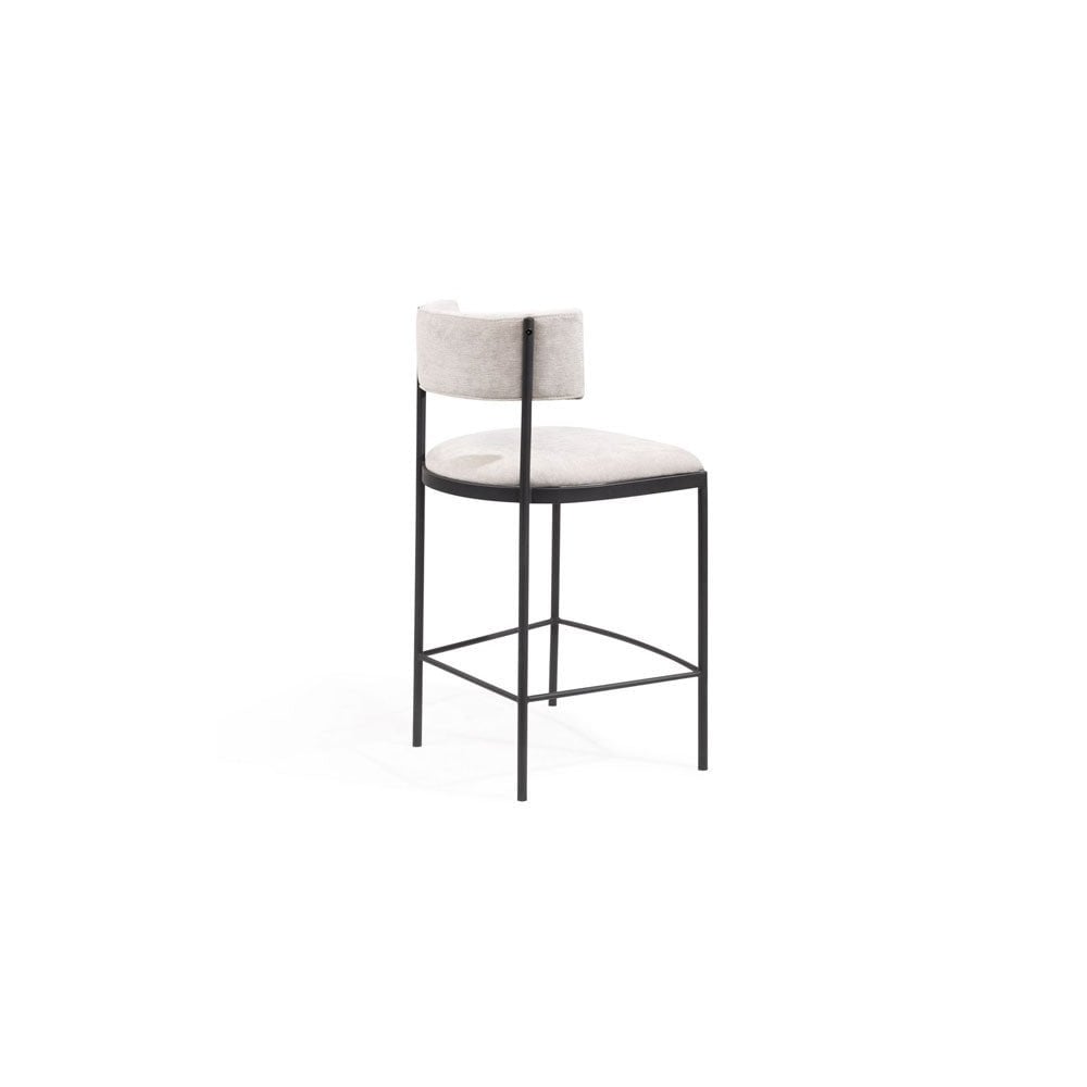 Envie Giselle Grey Beige Counter Bar Stool by Tommy Franks